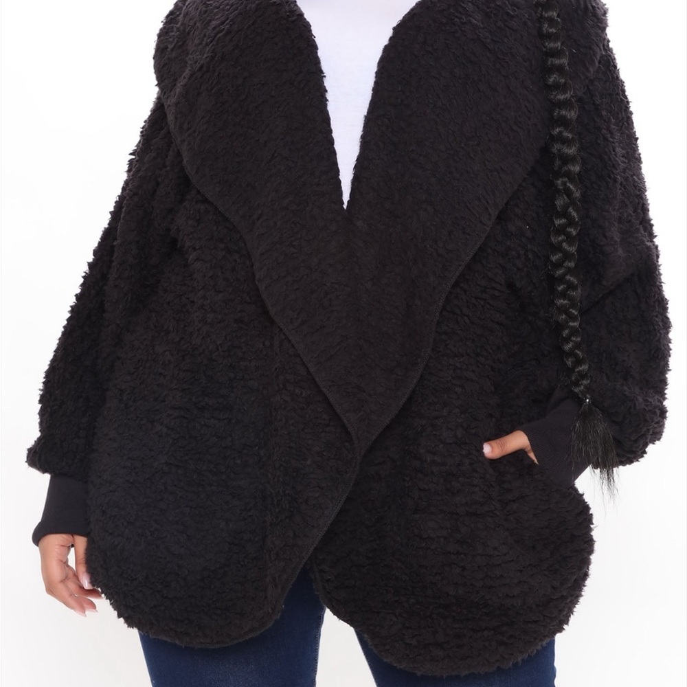 Fashion Nova Black Teddy Jacket